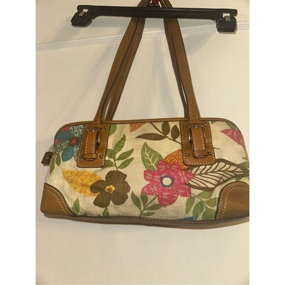 Fossil Floral Tapestry Handbag Purse Shoulder Bag | Vintage Style Grandmacore - Picture 1 of 7
